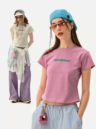 [Monterest] Slim Fit Logo Crewneck T-Shirt