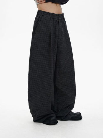 [MASONPRINCE] Black Plaid Pleated Pants