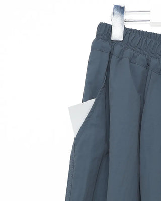 (Unisex) Black Button Elastic Waist Parachute Pants