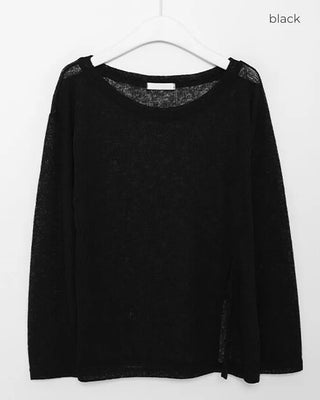 See-through slit round knit