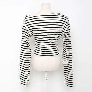 Boat neck long-sleeve T-shirt