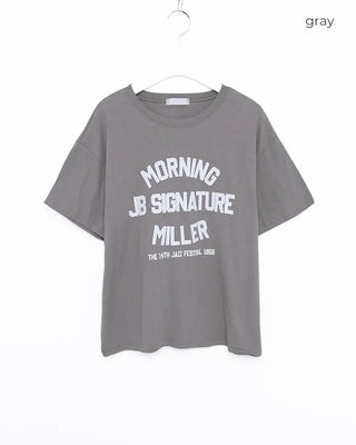 morning lettering half-sleeve T-shirt