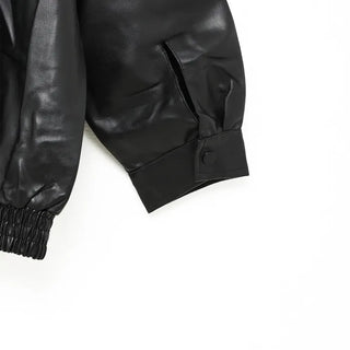 Leather zip-up jacket