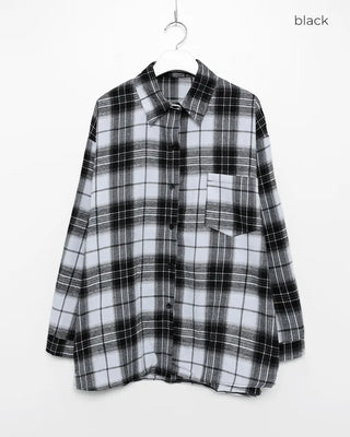 Loose-fitting big check shirt