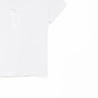 2-button round short-sleeved T-shirt