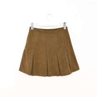 Corduroy pleated mini skirt