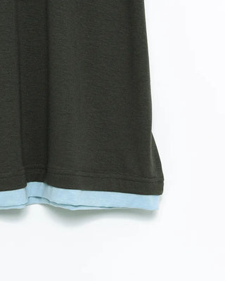(Unisex) Two-tone Layered Half T-shirt