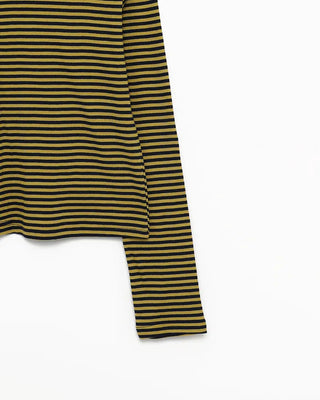 Round neck simple striped long T-shirt