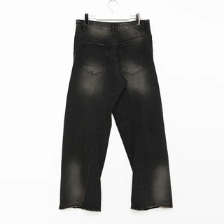 (Unisex) Washing Incision 3D Denim Pants