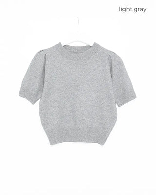 Puff Basic Round Neck Short Sleeve Knit