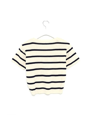 Striped short-sleeved knit