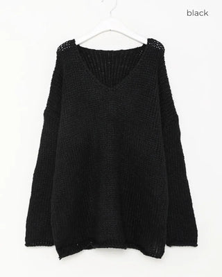 Loose-fit V-neck knit