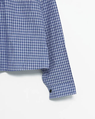 Checked gathered crop shirt