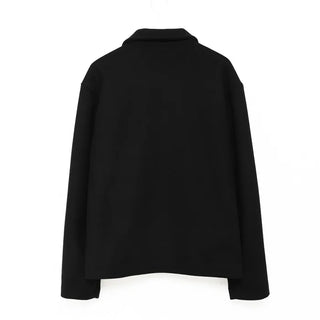 Minimalist wool collar jacket