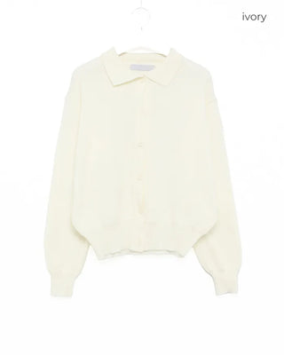 Colored neck knit cardigan