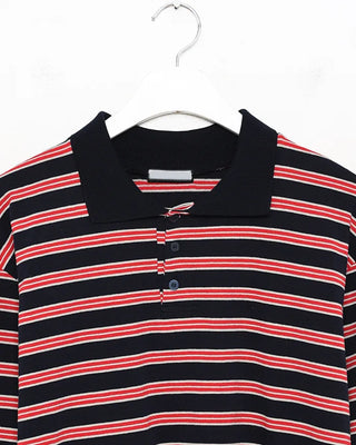 (Unisex) Multi-stripe Long Polo T-shirt