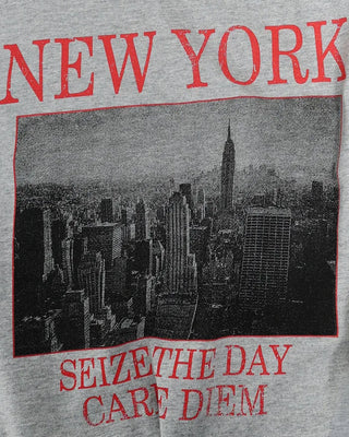 NEW YORK print half-sleeve T-shirt