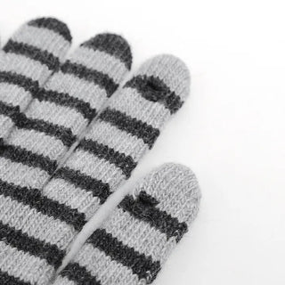 Striped long gloves