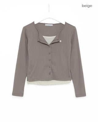 Layered pendant point cardigan
