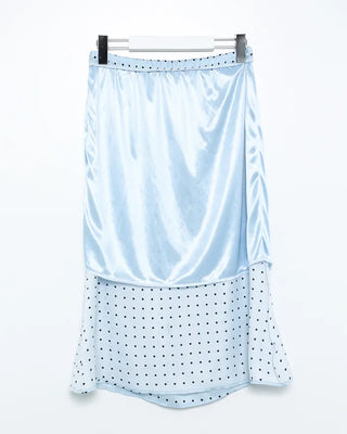 Ribbon Dot Satin Trapeze Skirt