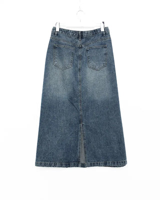 Vintage denim midi skirt