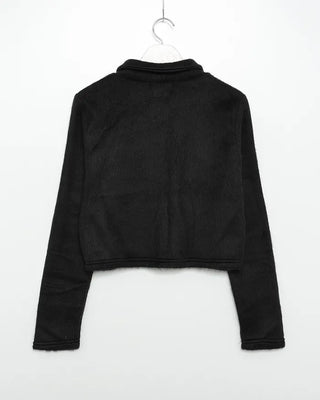 Round collar knit cardigan