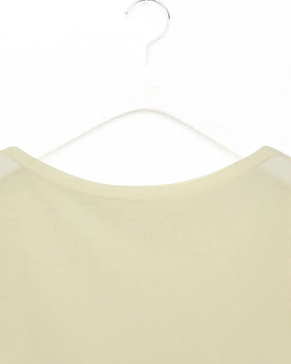 See-through off-shoulder cap t-shirt