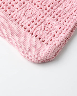 Perforated knit shoulder bag