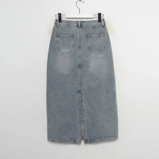 Denim long skirt