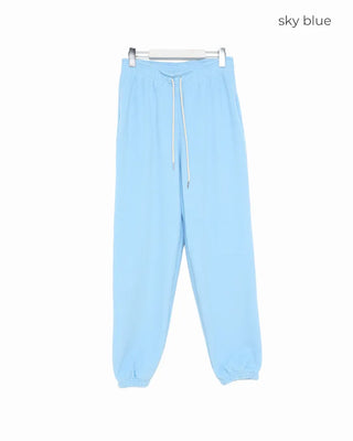 Waist string fleece pants