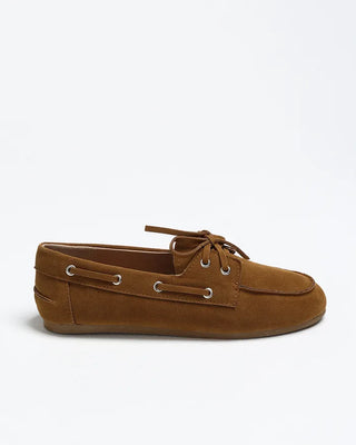 Suede eyelet loafers