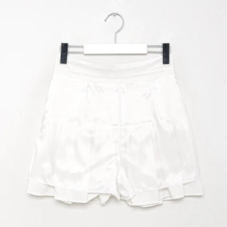 Flared shirred mini skirt