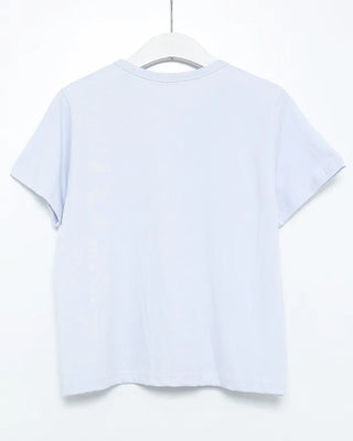 Crew neck semi-cropped short-sleeve T-shirt