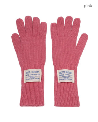 Label knit gloves