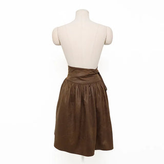 Suede wrap skirt