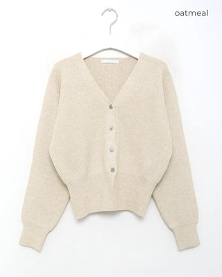 Voluminous V-neck cardigan