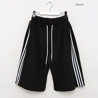 Waist drawstring Bermuda jersey pants