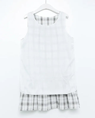 Scarf set check seersucker mini dress