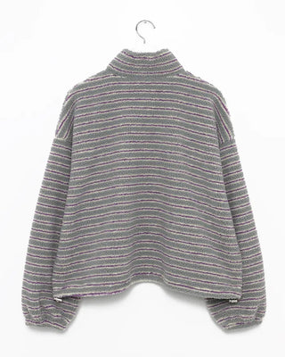 Double Border Half-Zip Boa Pullover