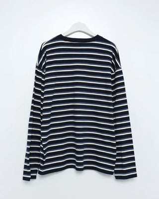 Multi-stripe long-sleeved T-shirt