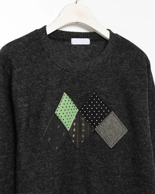 Argyle patch knit