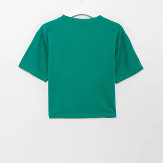 Colored cropped short-sleeved T-shirt