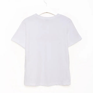 Simple lettering short-sleeved T-shirt