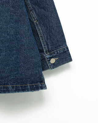 Bust patch pocket oversized denim jacket