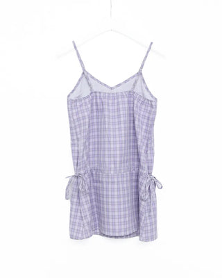 String Check Camisole Mini Dress