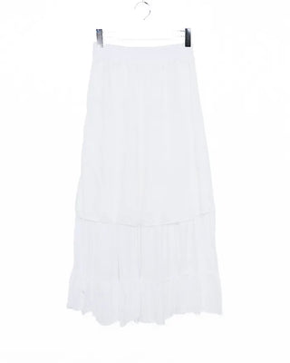 Shirred tiered long skirt