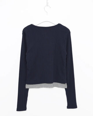 Layered Rib Cardigan