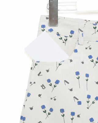 Flower pattern cotton mini skirt