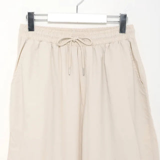 (Unisex) Nylon Wide-Leg Pants with Elastic Waistband
