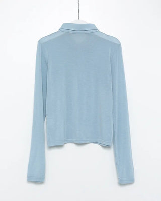 Polo neck semi-cropped long T-shirt